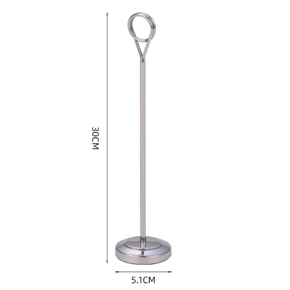 Cute Stainless Steel Round Photo Clip Elegant Note Clamp Stand  Restaurant Table