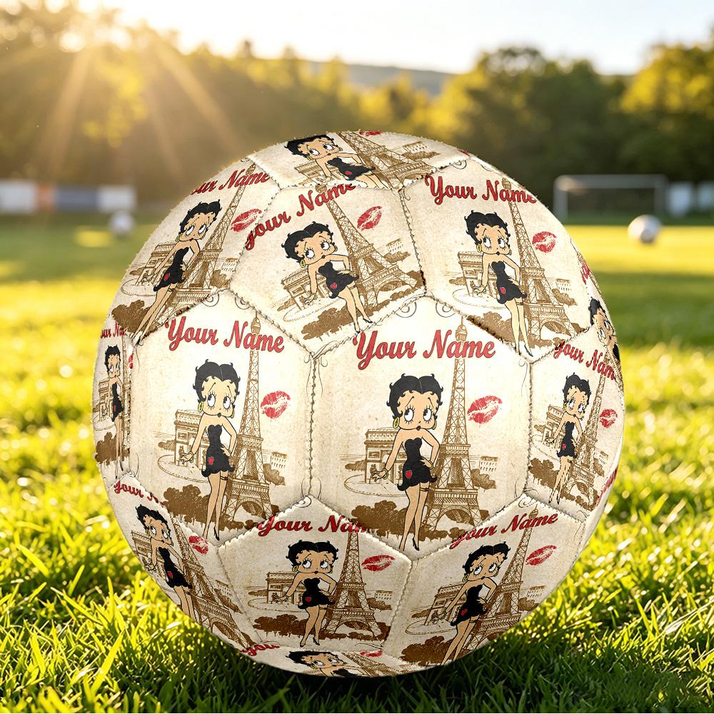 Size 5 FootballBetty Boop Durable PU Soccer Ball for Sports Training Outdoor Competition
