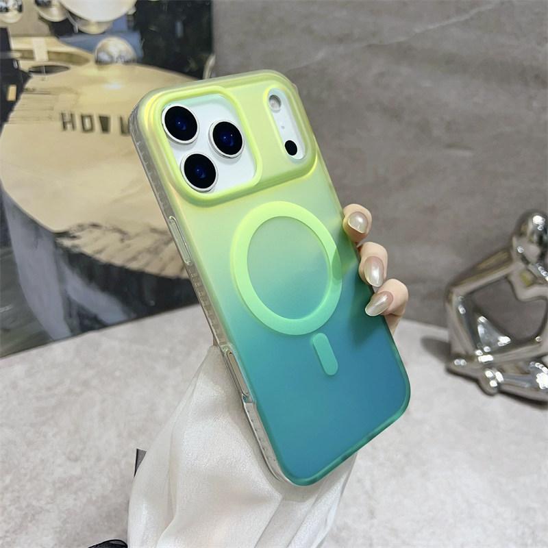 Aurora Gradient Magnetische Hülle für iPhone 17 Pro Max 15 14 13 12 16 Pro Max Plus 17 Air Magnetische Zweifarbige Abdeckung
