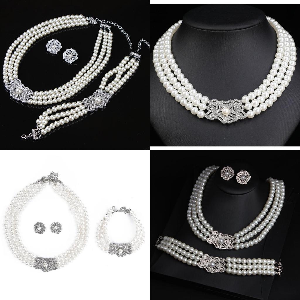 Water Diamond Geometric Jewelry Set For Wedding Bride Party Accessory Gift For Women
