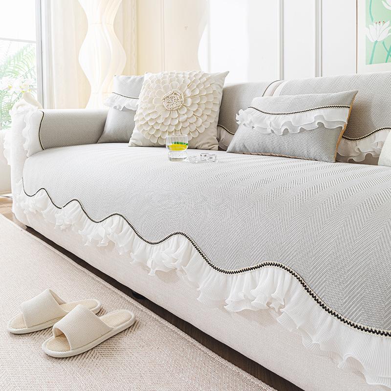 Summer Cool Sofa Cushion French Skirt Cool Seat Cushion  New Special-Shaped One-Piece Combination Sofa Cover