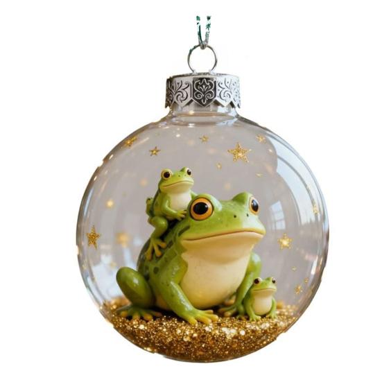 2026 Christmas Ball Ornament Set Handcrafted 3D Frog Ornament Different Frogs Theme Holiday Decorations