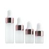 5Pcs 1/2/3/5Ml Frosted Glass Dropper Bottles Empty Essential Oil Bottles Jars