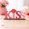 LOVE KISS Love Wood Knot Ornament Wooden Art Craft Pink Red Valentine Day Wooden Decorations Hand-carved Lip Love Heart