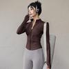 Women's Quick-Dry Slim Fit Stand-Up Collar Jacket for Aerobics, Running, Yoga, and Fitness.