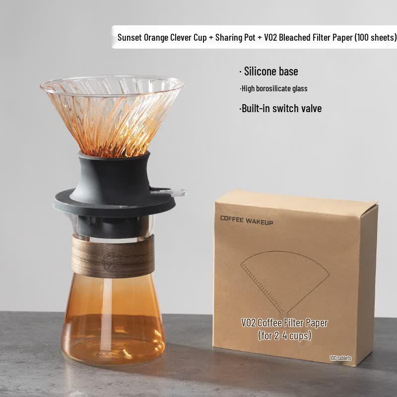 Qiwei Japanese Hand-Drip Coffee UFO Smart Cup Glass Set