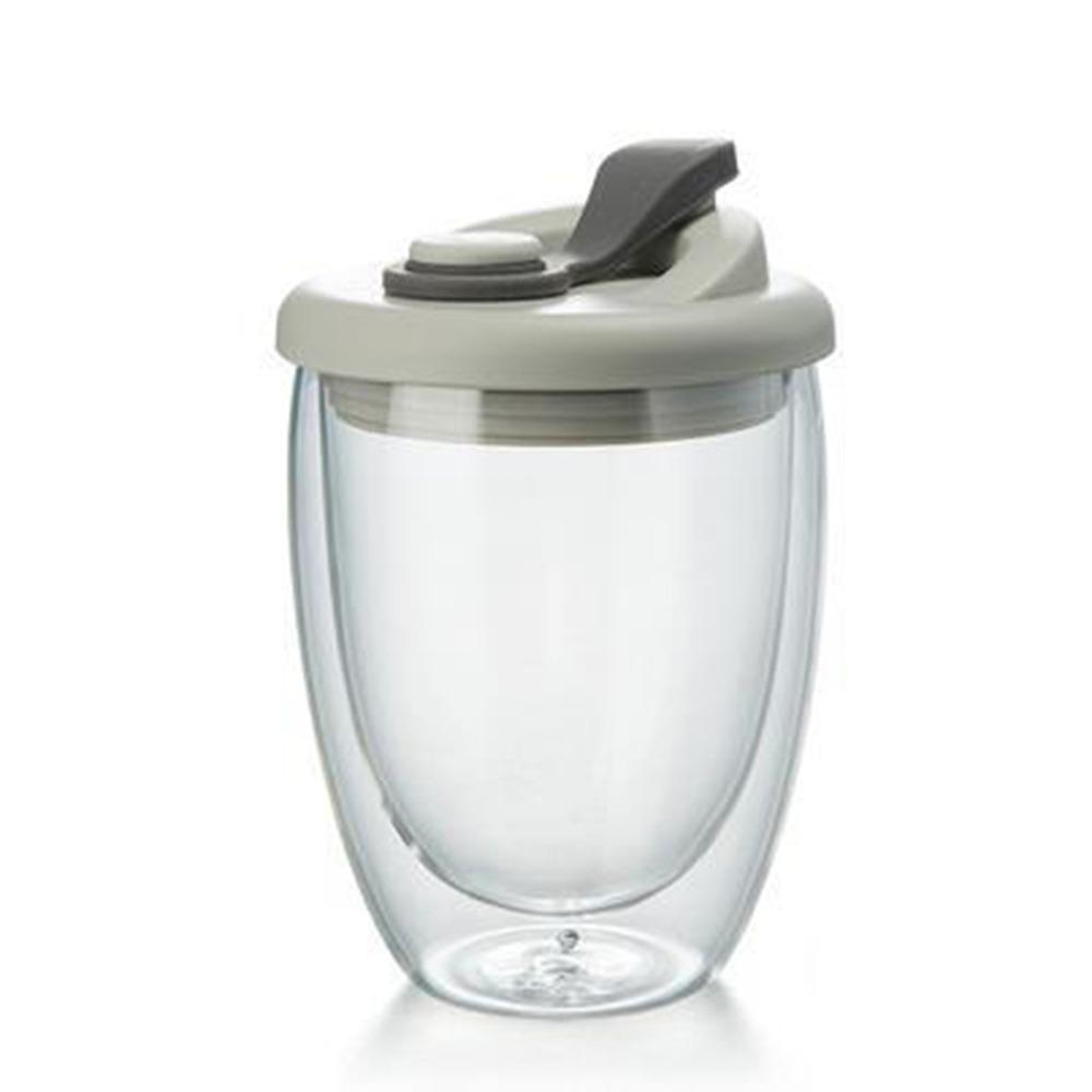 Leak-Proof Transparent Tumbler Cold/Heat Resistant Portable Water Cup Cute Glass Cup with Lid  Tea