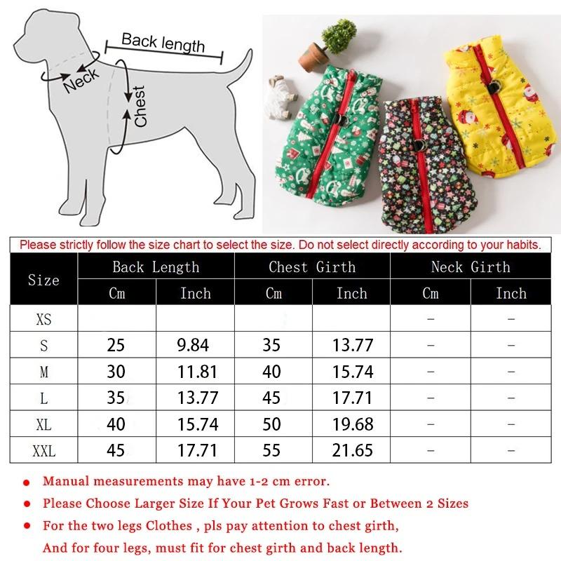 Winter Warm Dog Down Jacket Chrismas Dog Cat Coat Jacket Windproof Pet Clothes for Small Medium Dogs Chihuahua Padded Clothes