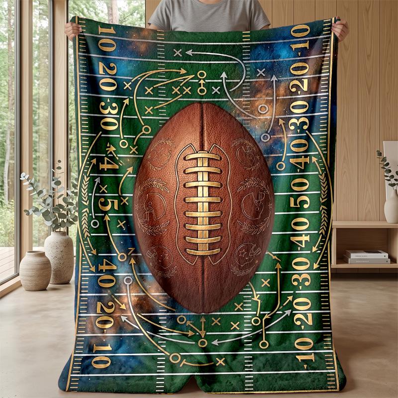 American Football Showdown Fire vs Lightning blanket Personalized Name Flannel Blanket Soft Cozy Plush Throw for Sofa Bed Lightweight Home Decor
