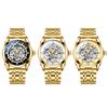Men's Stainless Steel Round Open Heart Watch Stylish Accessory, Popular Fashion, Formal Business, Gift for Anniversary, Birthday - Gold