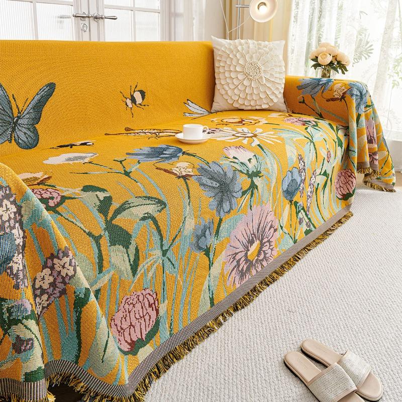 Американский Ретро Пасторальный Стиль Цельный Чехол для Дивана Пылезащитный Противоскользящий Декор Домашнее Диванное Полотенце Летние Универсальные Чехлы для Дивана