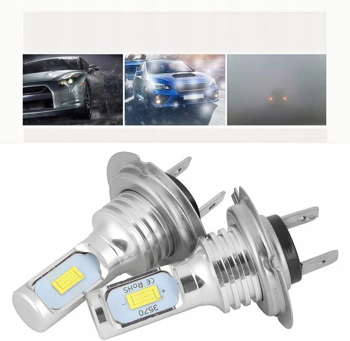 2X Żarówki Led H7 Bardzo Mocne 8000Lm 6500K 1:1 Canbus 50000H 80W Dc 12-24V