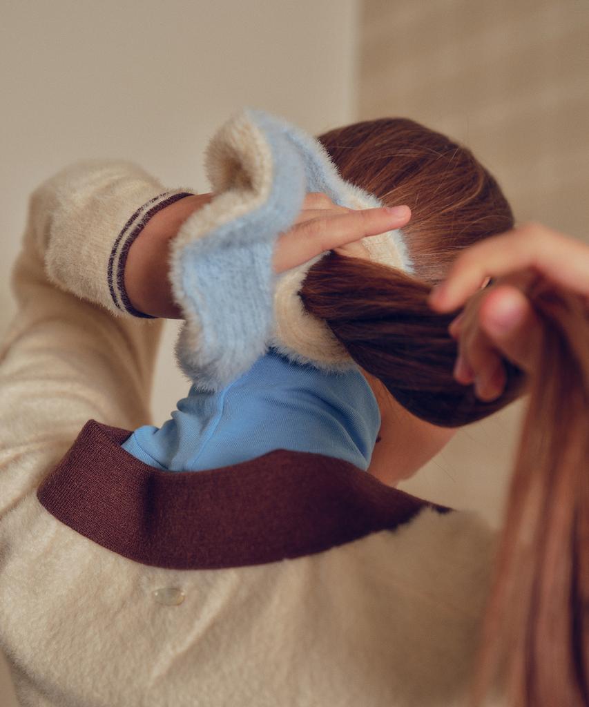 Melly&Rose Fluffy Knit Scrunchie (310542)_Light Blue