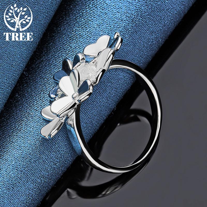 Bijuterii inel cu flori din argint 925