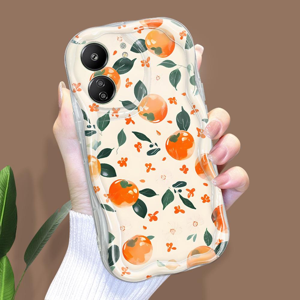 Cute Cartoon Pattern Cream Texture Casing Wavy Edge Soft Silicone Cover Phone Case for Xiaomi Redmi
