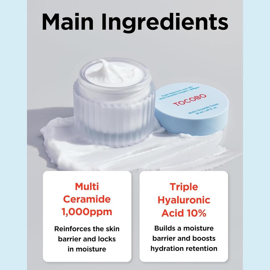 TOCOBO Multi Ceramide Cream 50ml | Moisture Cream, Ceramide Moisturizer, Korean Skin Care