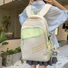 Color Block Women's Backpack Student's Large Capacity Schoolbag Travel Backpack