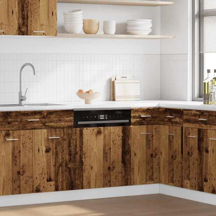 VidaXL Panneau de lave-vaisselle vieux bois bois d'ingénierie, panneau, panneau avant, panneau de porte avant du 856134