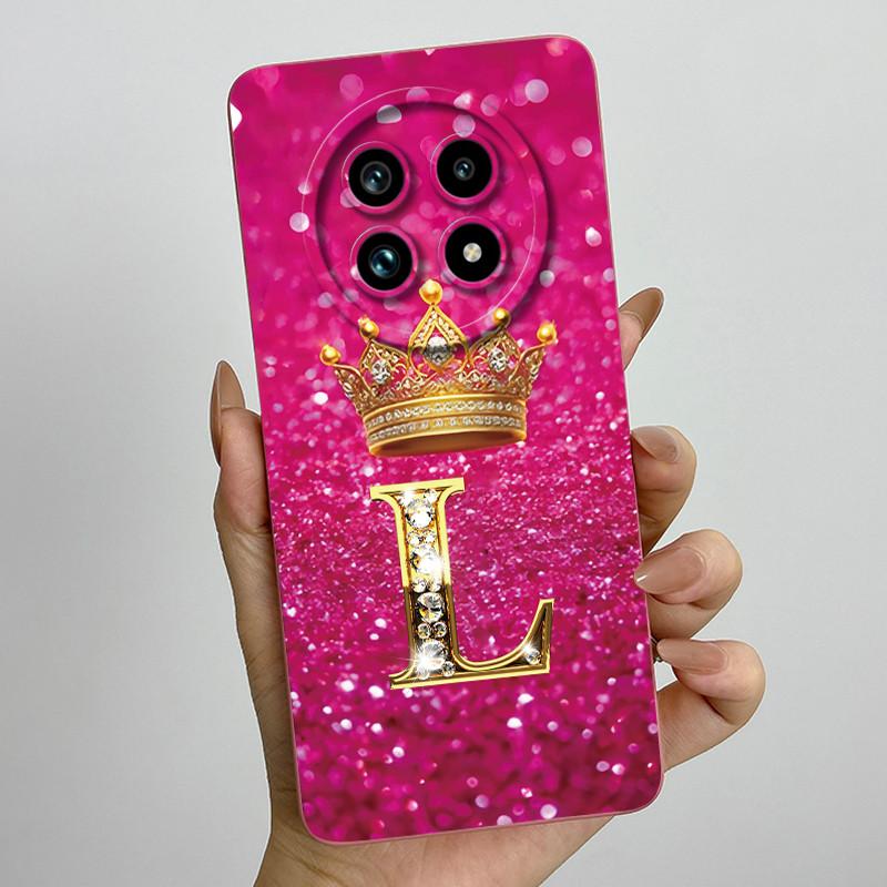 Liquid Silicone Crown Letter Phone Case For Realme 13 Pro Plus 13Pro 13ProPlus 5G Shockproof Camera Lens Protect Soft Back Cover