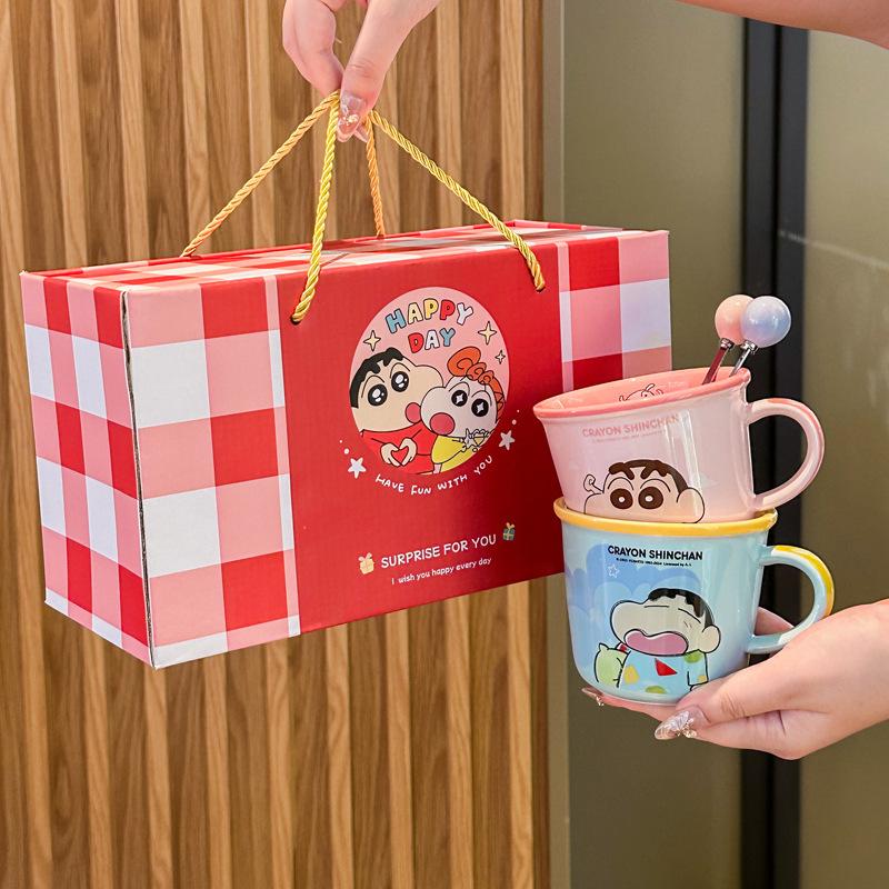 Crayon Xiaoxin Couple Cup High Value Pair of Ceramic Mugs Wedding Birthday Gift Girlfriend Gift Box