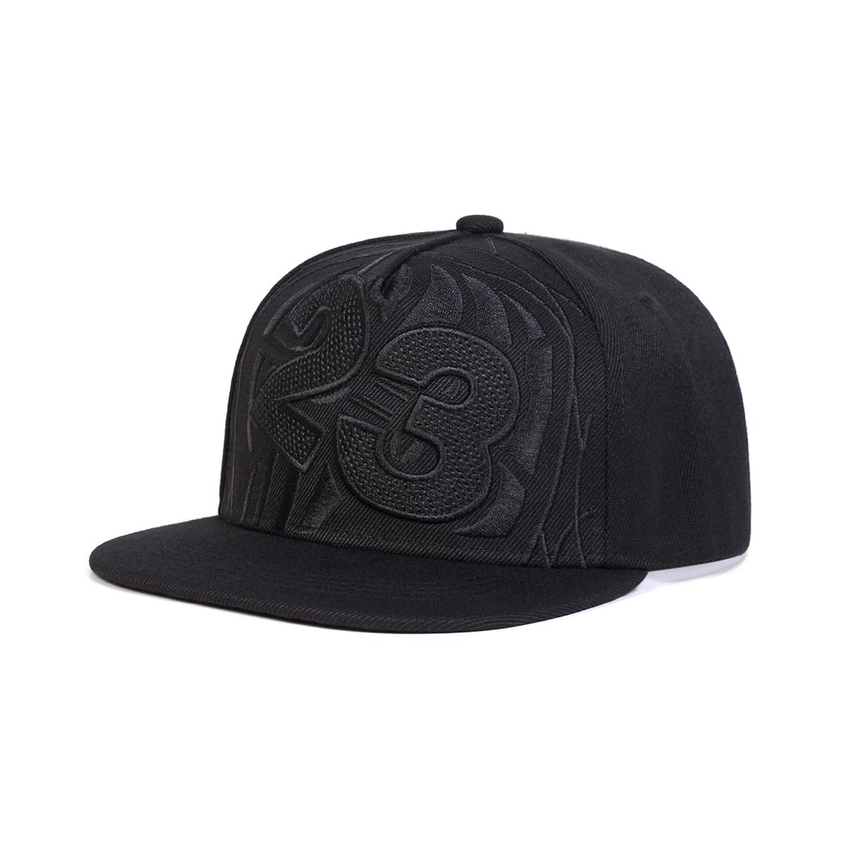 Kinder 23 Basketball Stickerei Baseballkappen Hip-Hop Hüte Frühling Herbst Outdoor Verstellbare Freizeitkappe Junge Mädchen Reisen schwarz