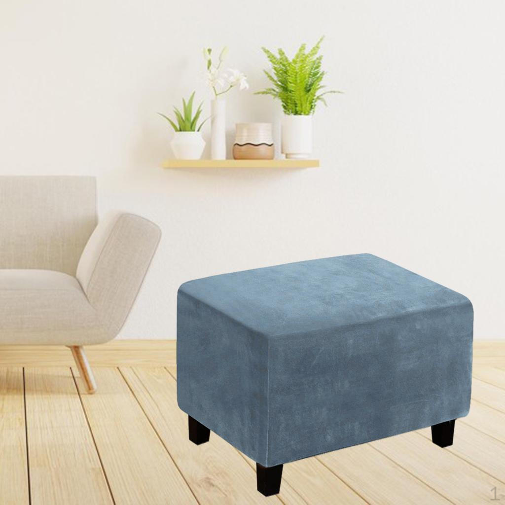 Footrest Cover in Stretch Velvet Accessories Dustproof Stay Light Blue 1700₽