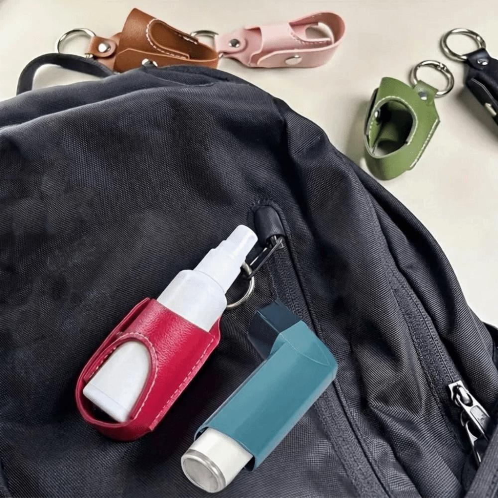 PU Spray Bottle Storage Bag Lightweight Inhaler Key Chain Inhaler Storage Sleeve for Travel