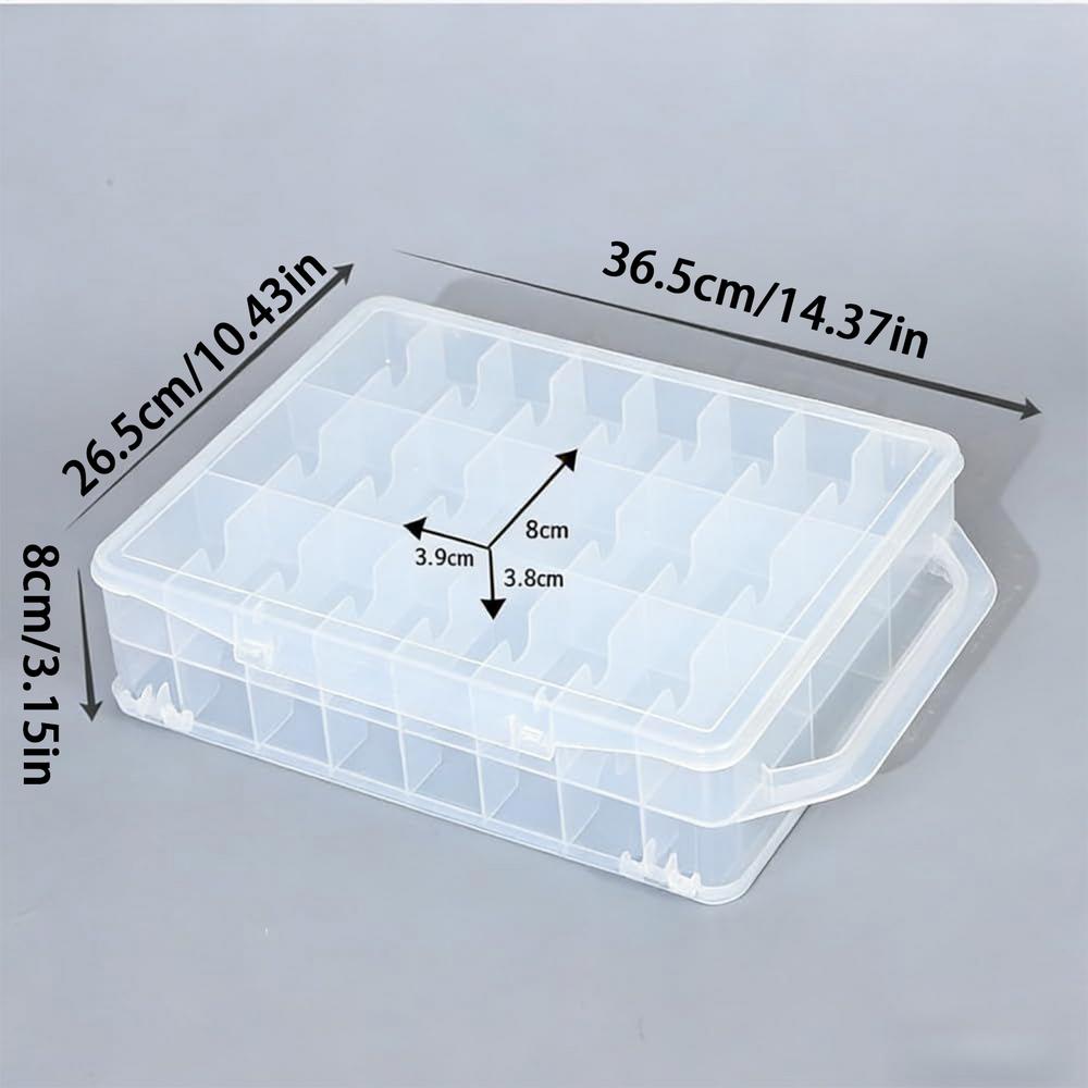 Clear Storage Boxes Double Sided Organizer Case Box With Handle 46 Compartments Clear Box With Lid For Home Office Bedroom 7850₽