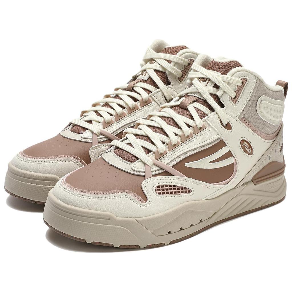 Fila Comfortable Versatile Trendy Fleece Skate Shoes Women Sneakers White Brown F12W341214FBT