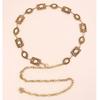 Elegant Golden & Silver Waist Chain Accessory Metal Material Oval Carved Dress Belt Rhinestone Decor Body Chain For Women
