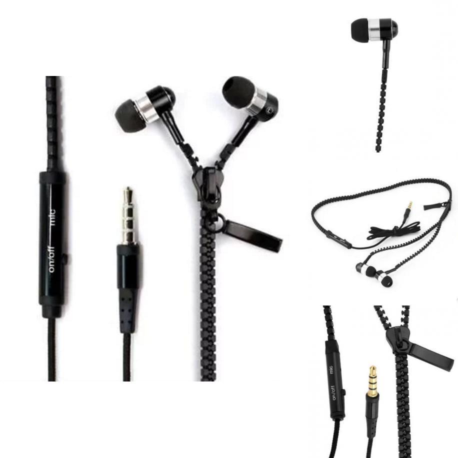 Fashion Zipper Headphones With Premium Sound And Stylish In-ear Design For Comfort
