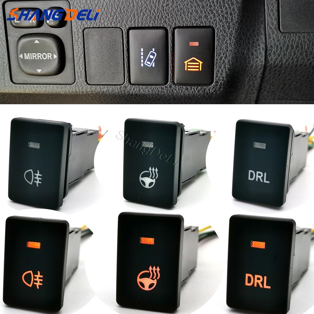 Car LED DRL Light Radar Power On Off Camera Mirror Switch Button for Mitsubishi Outlander Eclipse Cross 2018 Pajero Sport triton