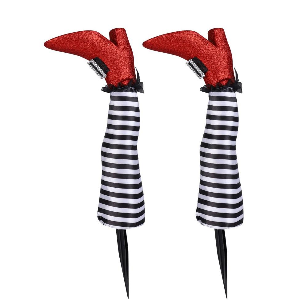 1PCS Halloween Decoration Evil Witch Leg Decoration Inverted Evil Witch Feet Boots Stakes Courtyard Lawn Outdoor Garden Props