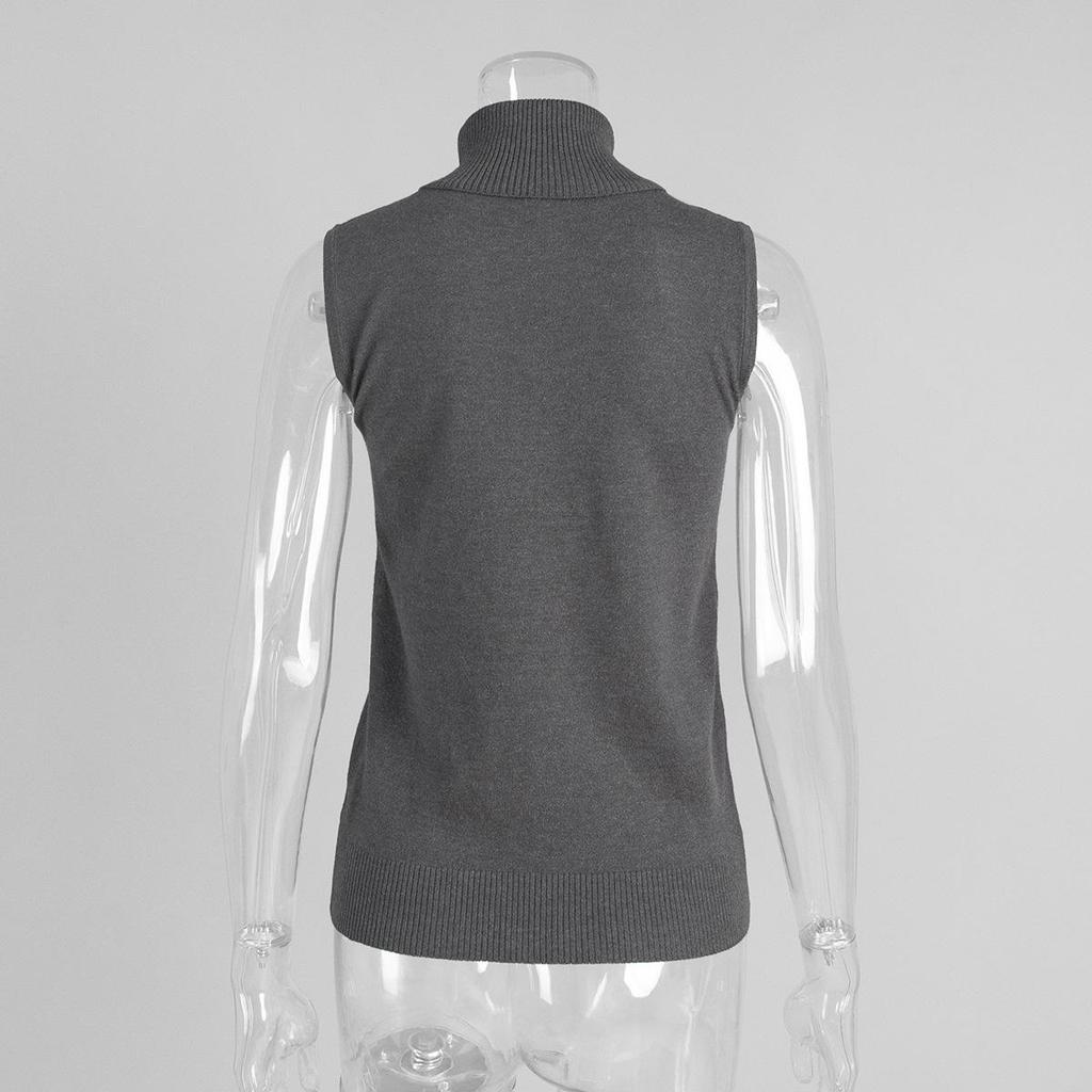 European-American High Neck Knit Sweater Cardigan Set for Spring/Autumn 2026 - Women's Long Sleeve Top + Cardigan