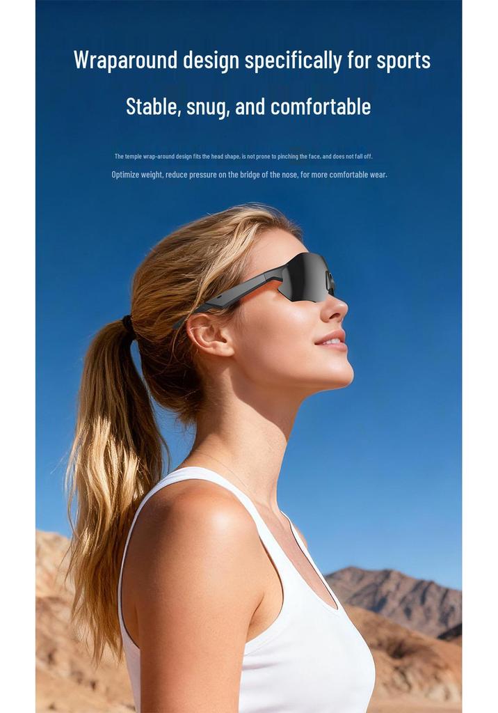 Smart Bluetooth Cycling Glasses: AI Translation, Wireless Calls & Music, S2 Sports Sunglasses