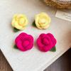 Ear Accessories Floral Ear Studs Cloth Silk Floss Earring Jewelry Flower Stud Earrings  Women