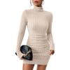 Winter High Collar Set Finger Slim Temperament Bust Hip Package Value Dress For Women