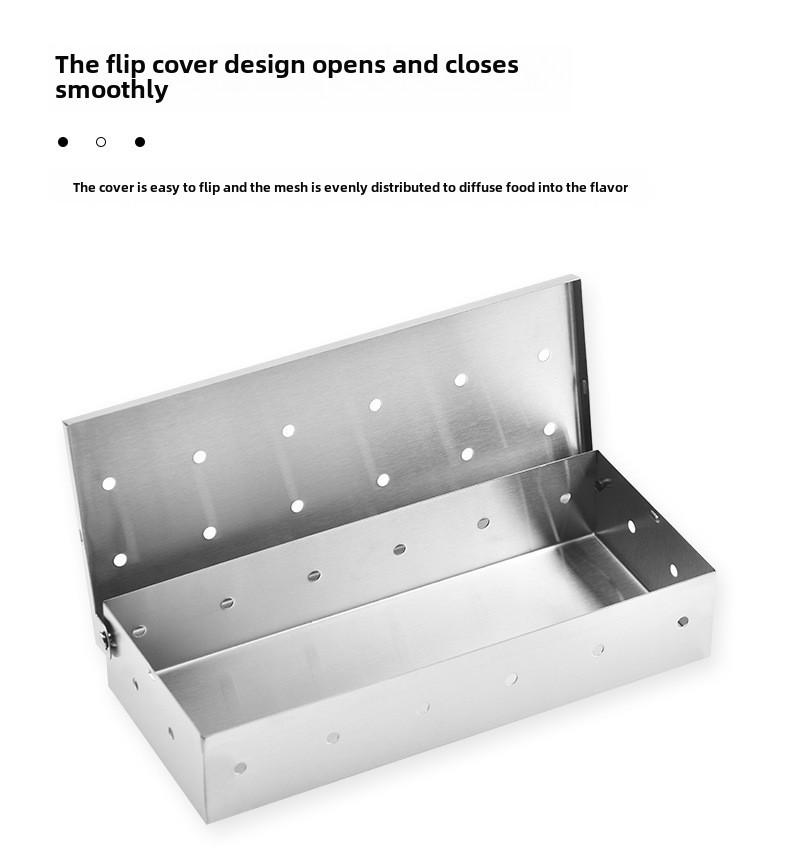 Stainless Steel BBQ Smoker Box for Outdoor Grilling and Smoked Meat