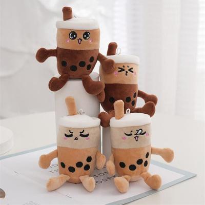 Niedlichen Ausdruck Milch Tee Tasse Plüsch Spielzeug Schlüsselanhänger Schule Tasche Anhänger Puppe Stall Figment Großhandel 12CM