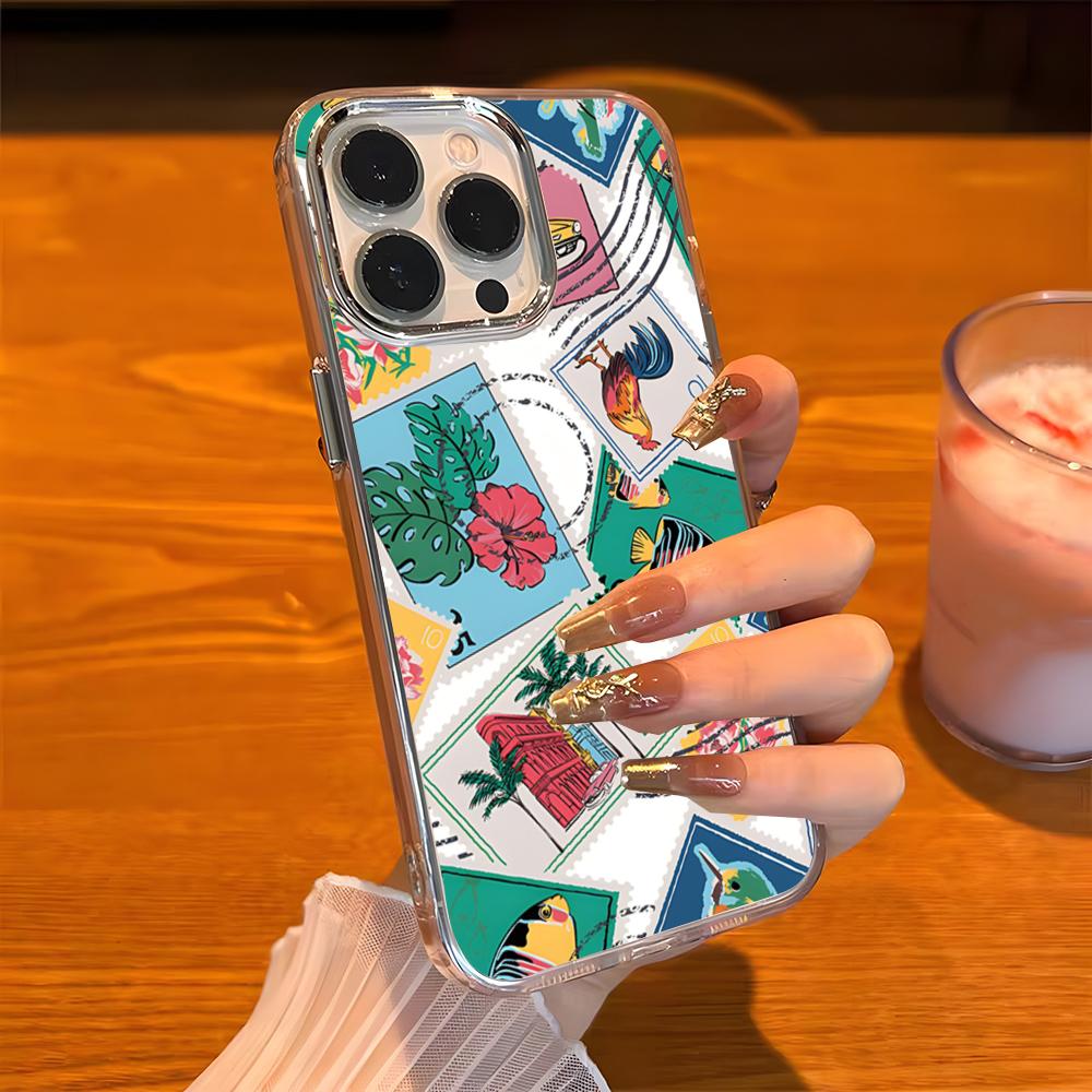 Latest Retro Stamp Creative Designs Phone Case For IPhone 17 Pro Max 16 15 14 Pro Max IPhone 13 Pro Max 11 Plus Transparent Cove