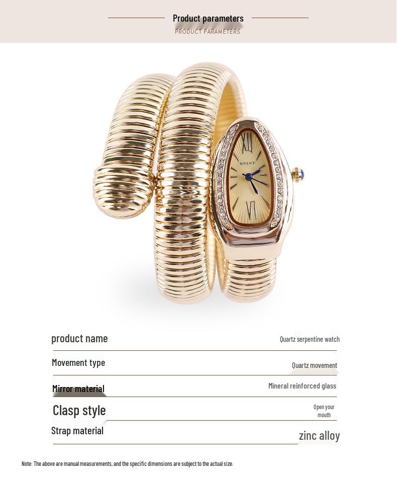 BIFANXI Ormformad Mode Armbandsklocka Kvarts - Europeisk & Amerikansk Stil