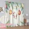 2pcs,2D Plane Printing Window Curtain Christmas Ornaments Santa Claus Watercolor Durable 100% Polyester Fabric (without Rod)