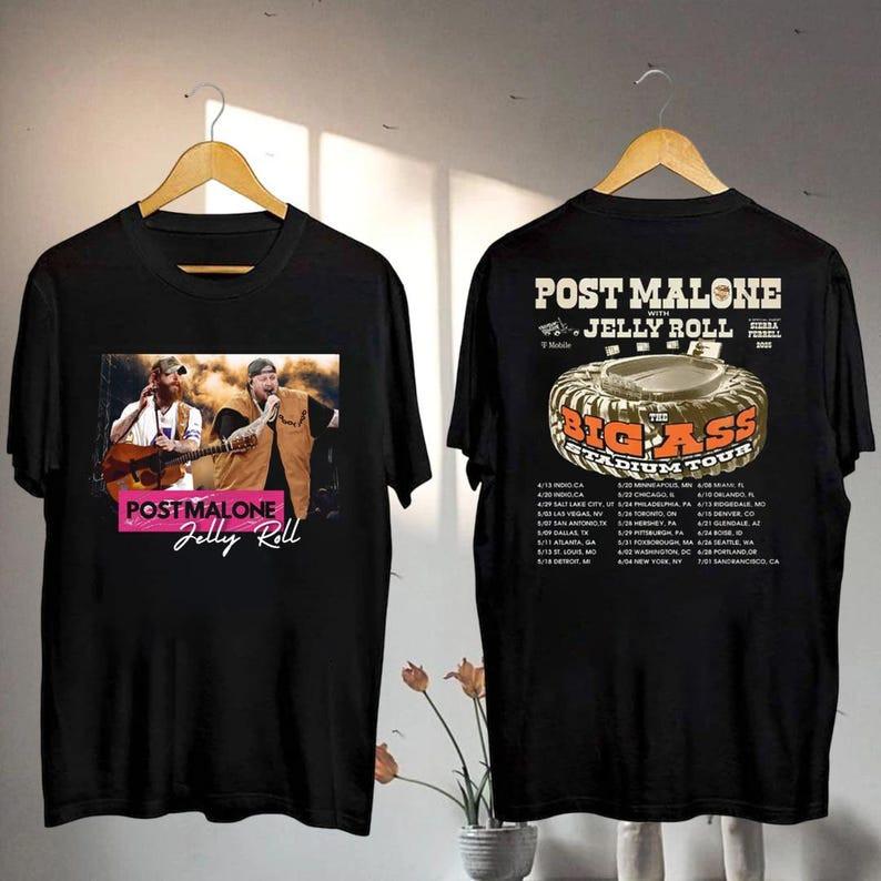Post Malone vs Jelly Roll Tour 2026 Shirt Post Malone Big Ass Stadium Tour Shir XXXXL