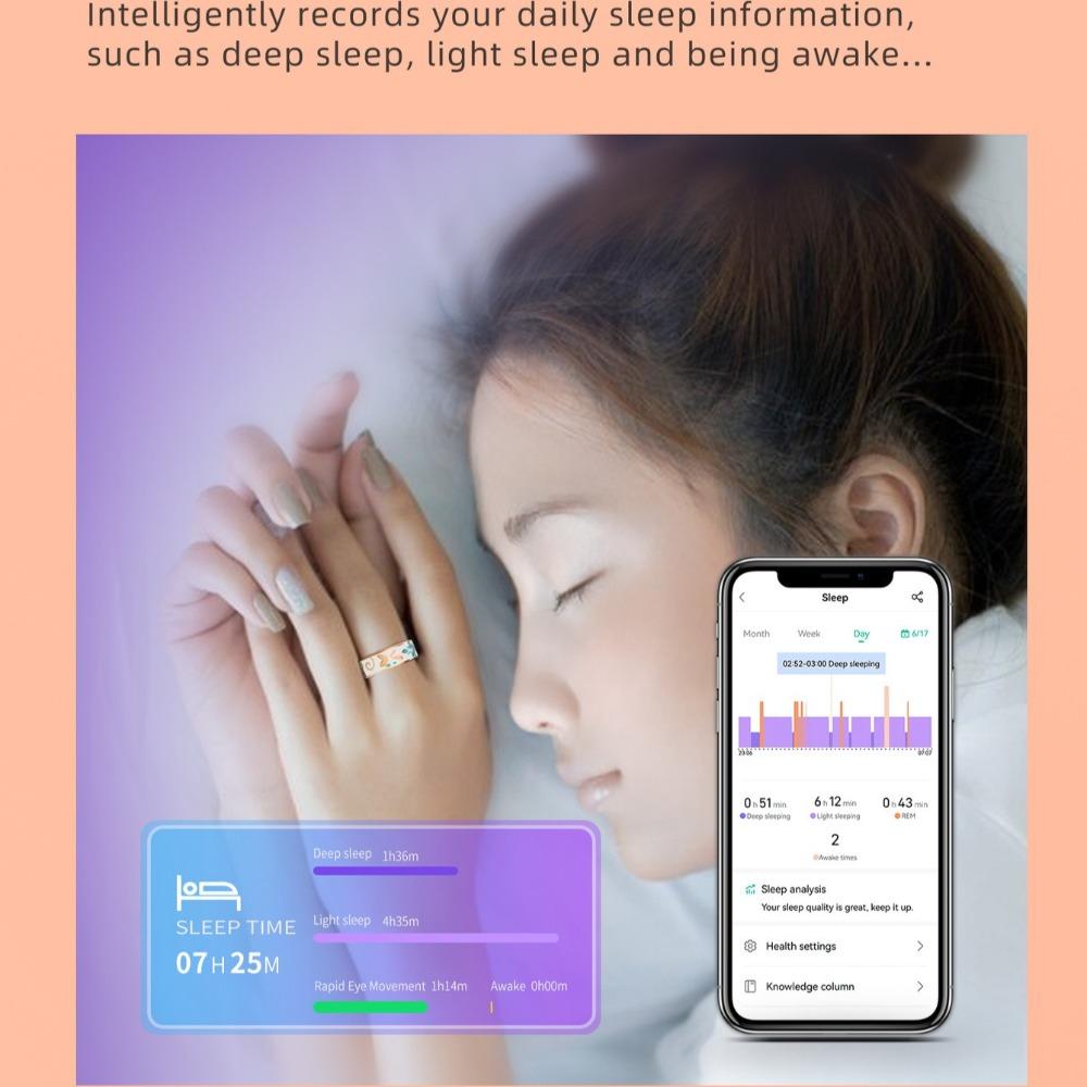 R18 Smart Ring Enamel Color Heart Rate Blood Pressure Oxygen Sleep Monitoring SmartHealth Women's Ring