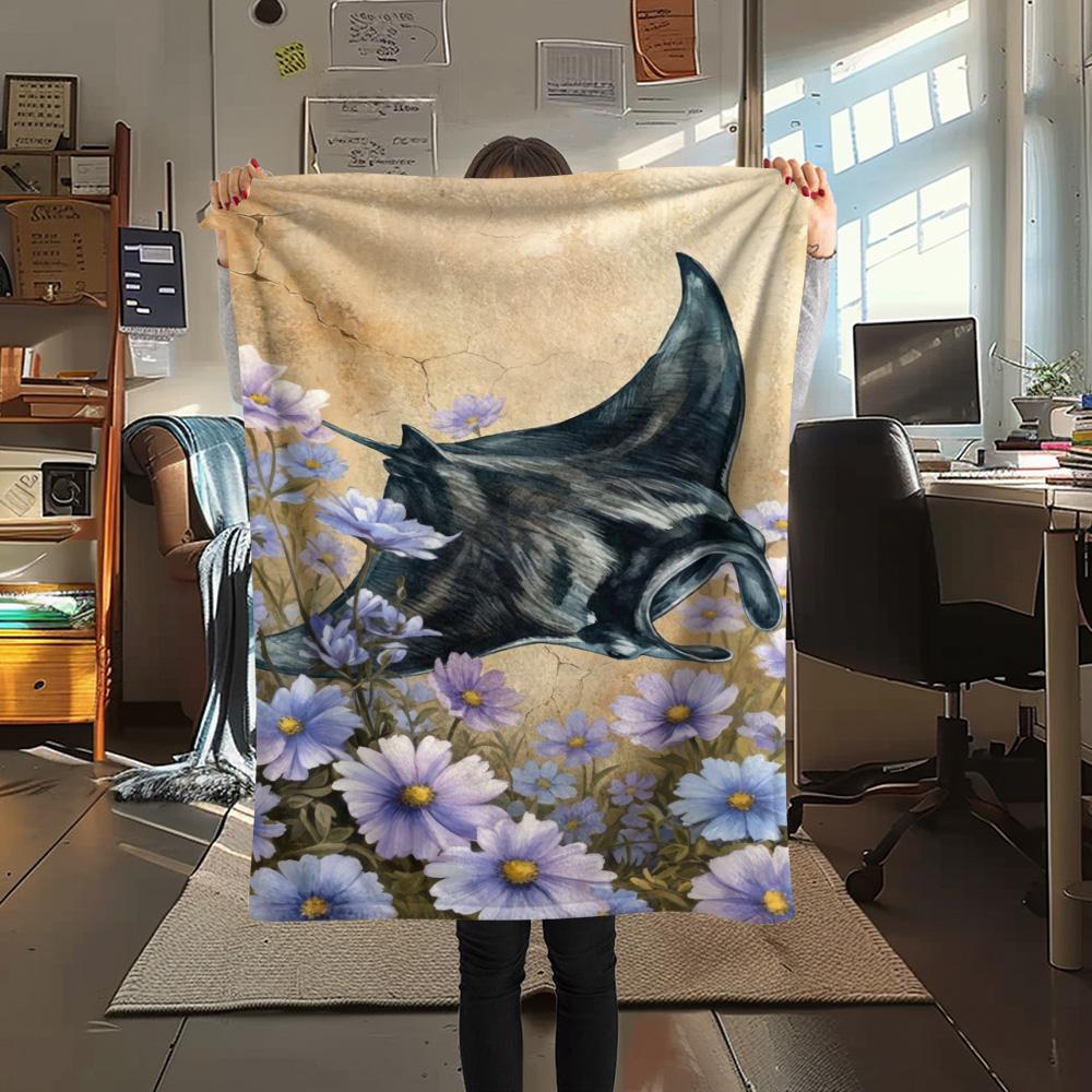 

1PC Fantasy Animals Print FlAannel Blanket, High quality Comfortable for All Seasons, Home Decor, Warmth and Comfort 80cm x 120cm