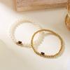 High-end bracelet Valentine's Day double-layer imitation pearl jewelry fashion love matching couple bracelet two-piece set
