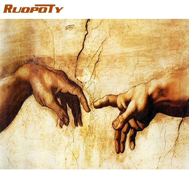 

Ruopoty, безрамные картины «сделай сам», краски по номерам, современное настенное искусство, акриловая краска на холсте, картина для домашнего декора 40x50 см