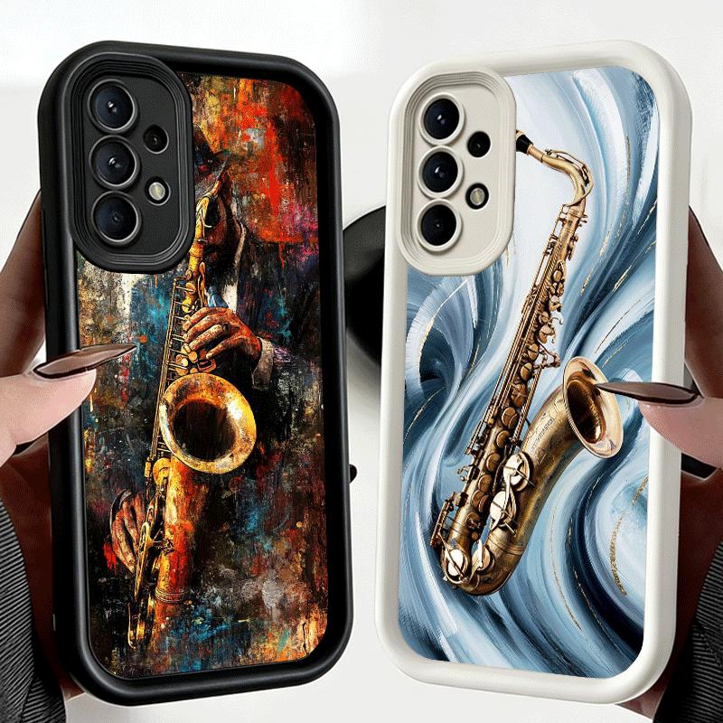 Phone Case for Samsung Galaxy A17 A16 A15 A14 A13 Saxophone Instrument Music A56 A36 A26 A55 A35 A25 A54 A34 A24 A53 A33 A23 A07