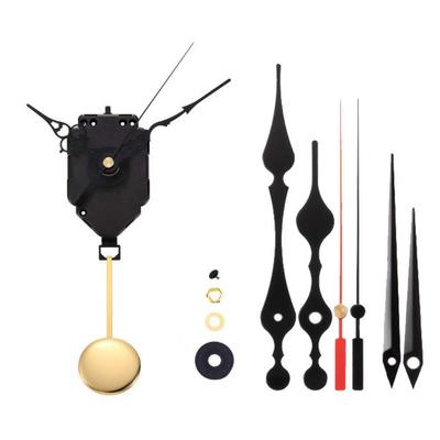 Quartz Clock Movement Set: Metal Hour, Minute & Second Hands with Pendulum In Various Shaft Lengths