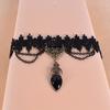 Vintage Heart Pendant Short Clavicle Chain Braided Choker Gothic Necklace Accessories For Women